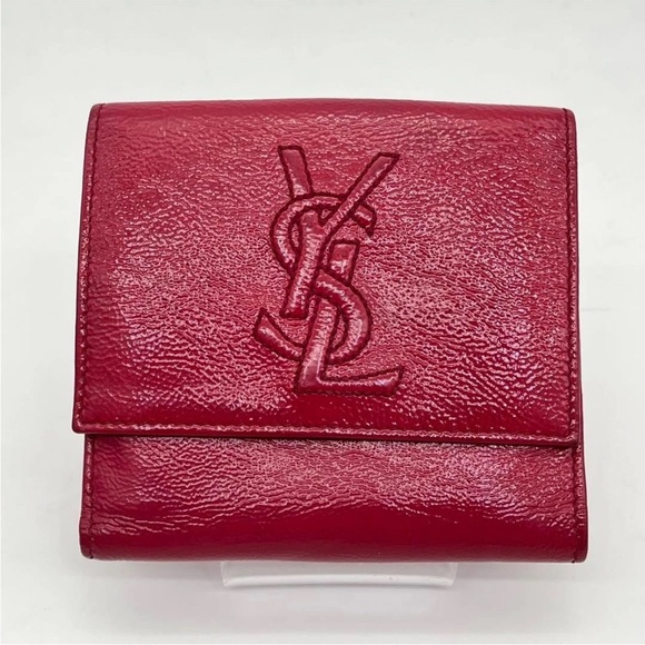 Yves Saint Laurent Red Leather Wallet - Picture 2 of 13